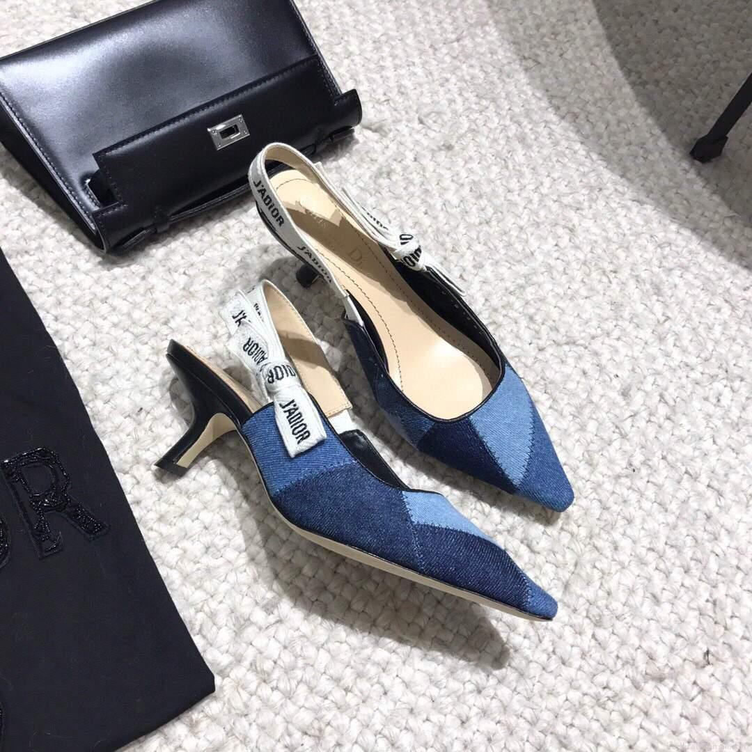 Dior KCP867 J’ADIOR Slingback Pump Blue Metallic Fabric