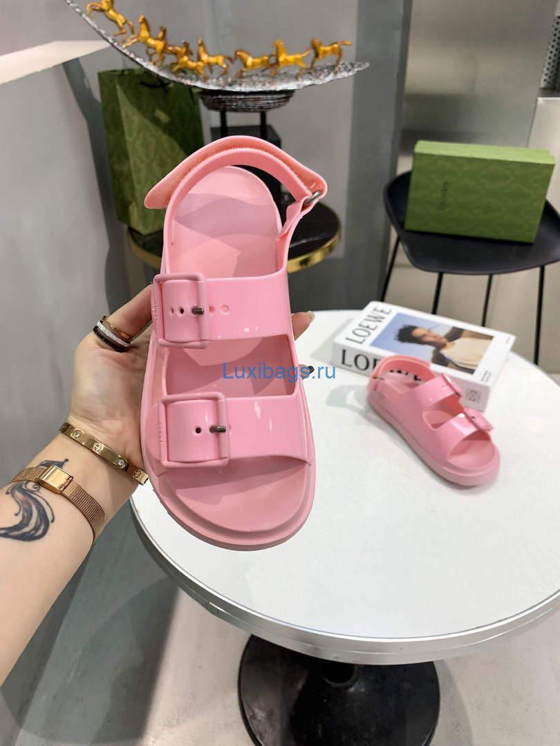 Gucci 660243 Women’s Sandal With Mini Double G Rubber Pink