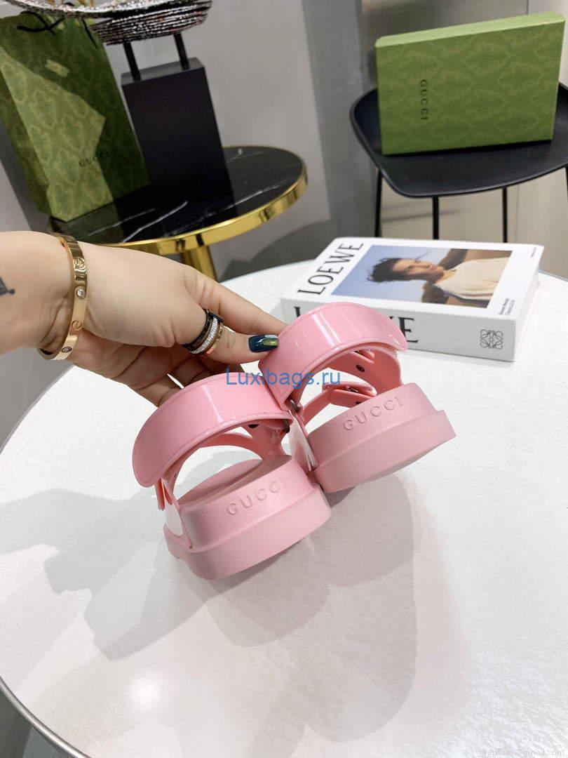 Gucci 660243 Women’s Sandal With Mini Double G Rubber Pink