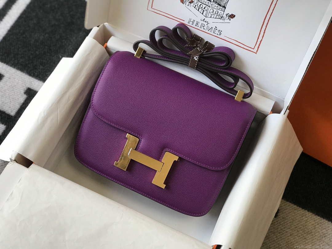 Hermes Constance Cross Body Bag Epsom Leather Gold H28404