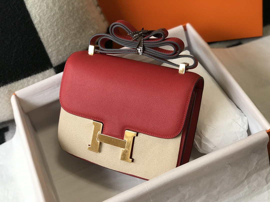 Hermes Constance Cross Body Bag Epsom Leather Gold H28411