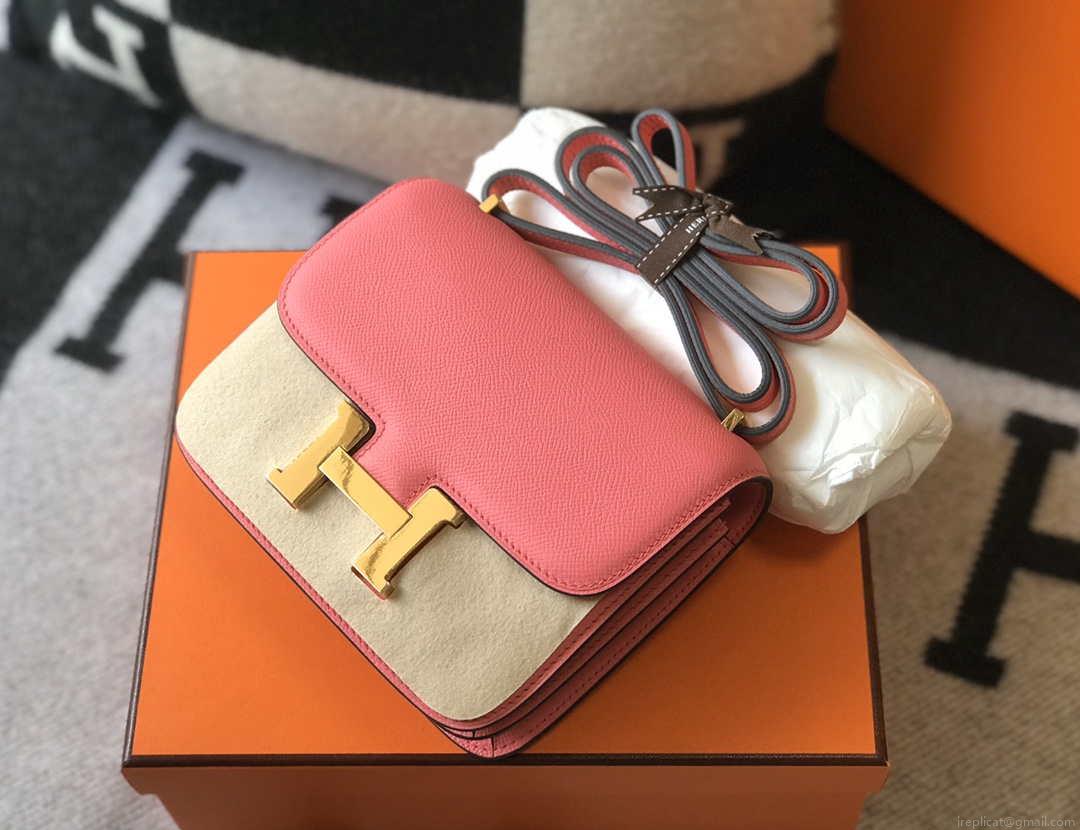 Hermes Constance Cross Body Bag Epsom Leather Gold H28412