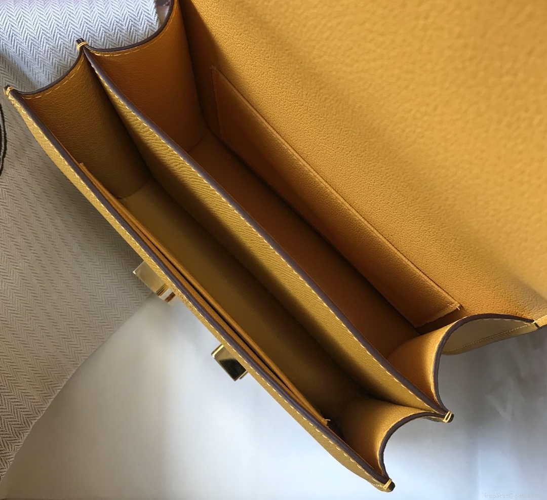 Hermes Constance Cross Body Bag Epsom Leather Gold H28413