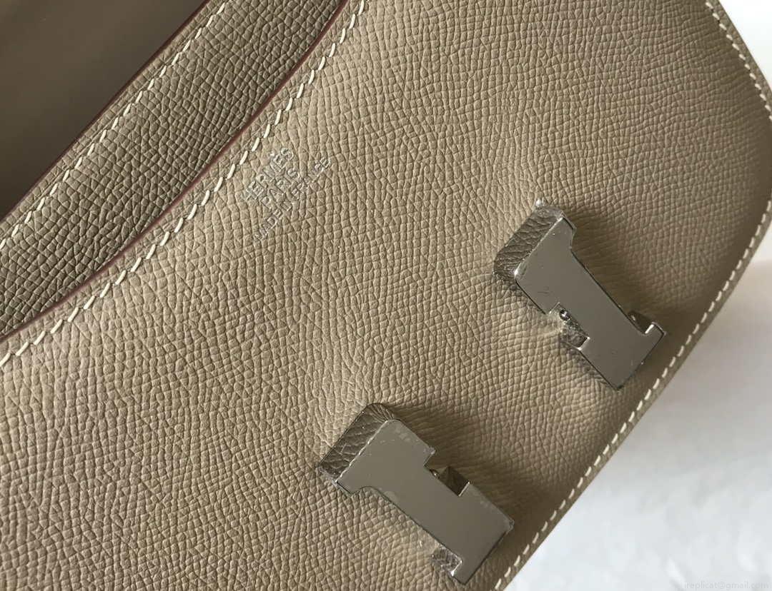 Hermes Constance Shoulder Bags Epsom Leather Silver H28415