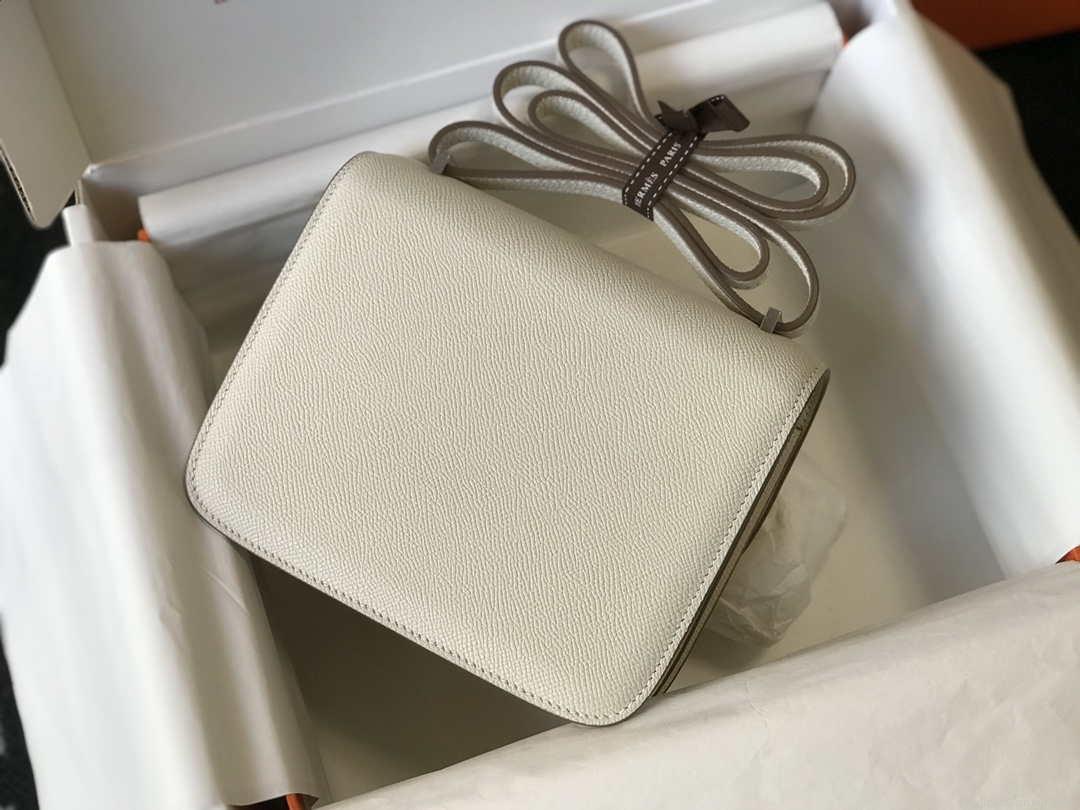 Hermes Constance Shoulder Bags Epsom Leather Silver H28419