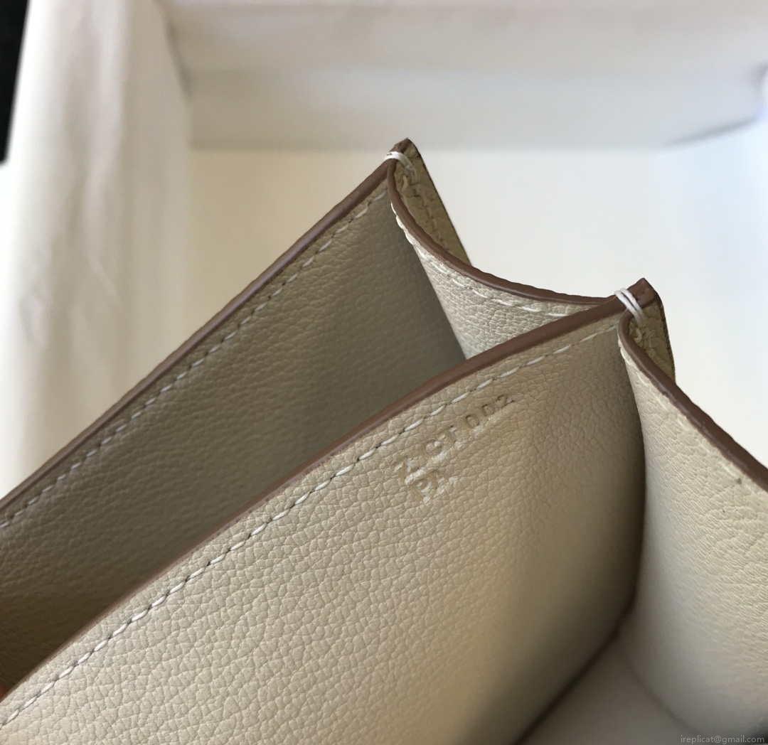 Hermes Constance Shoulder Bags Epsom Leather Silver H28419