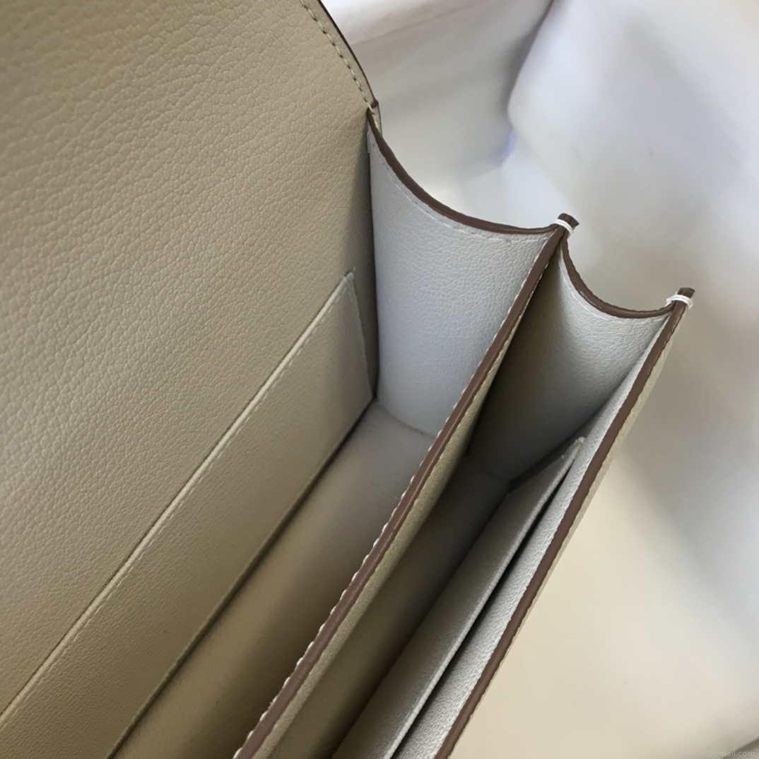 Hermes Constance Shoulder Bags Epsom Leather Silver H28419