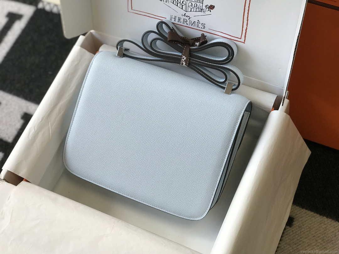 Hermes Constance Shoulder Bags Epsom Leather Silver H28420