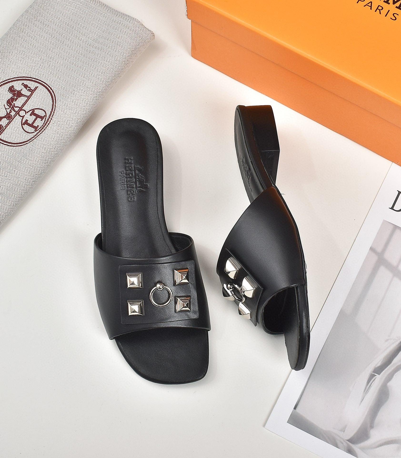 Hermes Women Shoes Designer Hermes Slippers Heel 60mm H70030