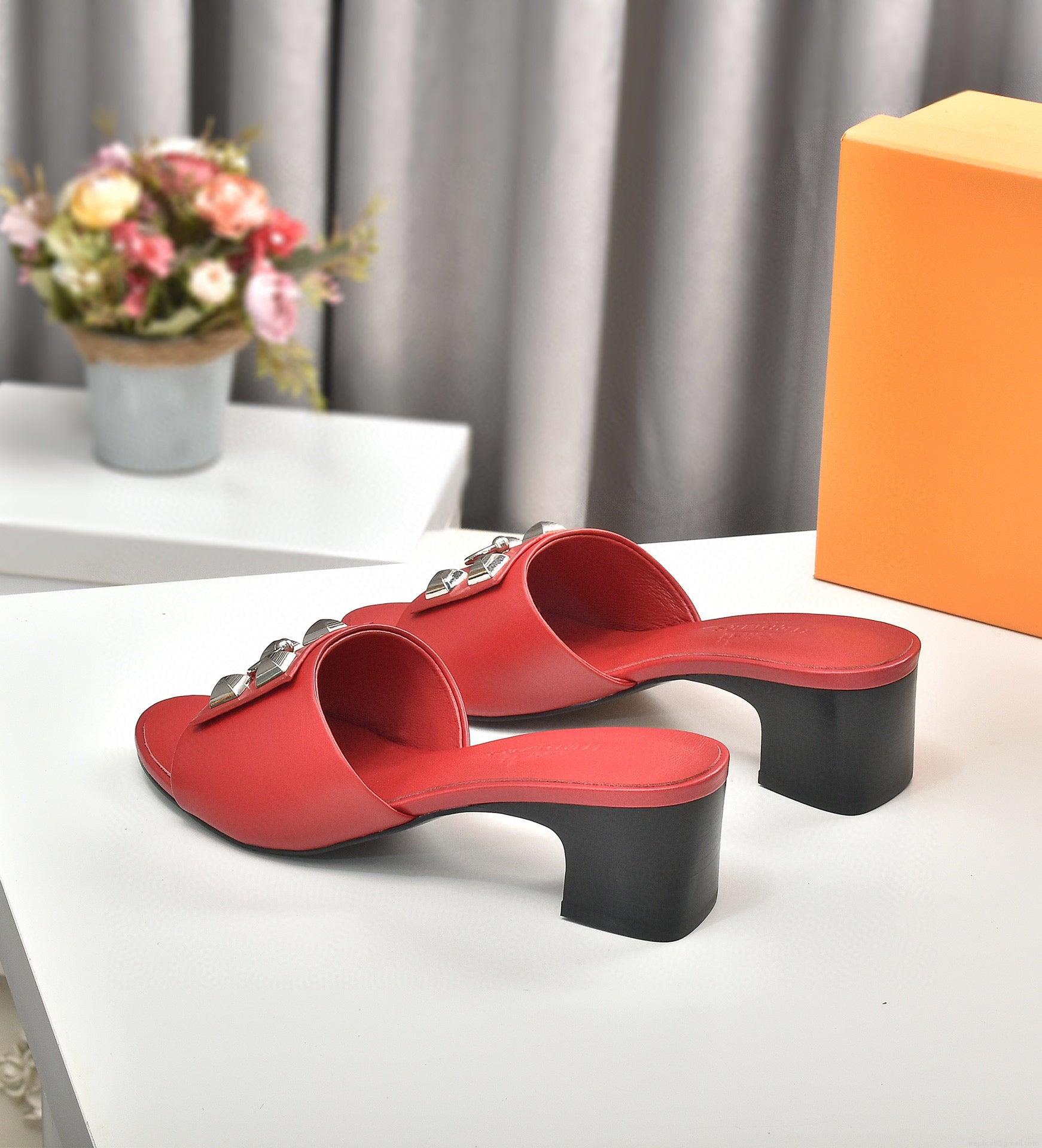 Hermes Women Shoes Designer Hermes Slippers Heel 60mm H70035