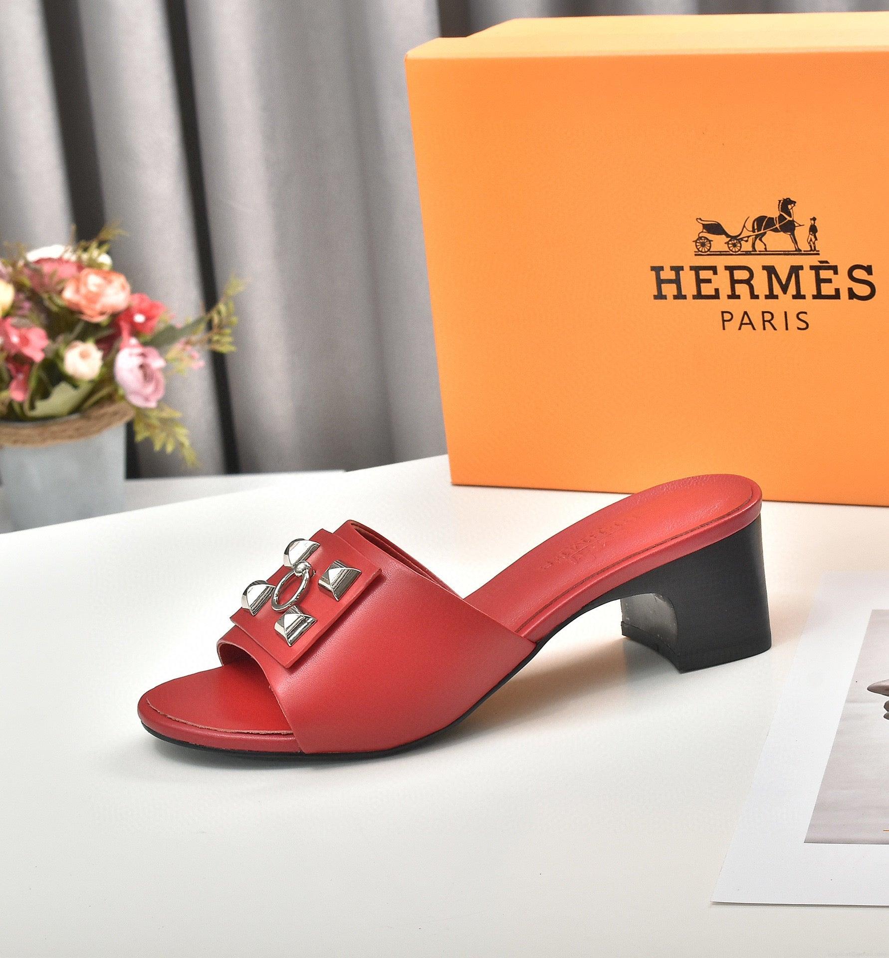 Hermes Women Shoes Designer Hermes Slippers Heel 60mm H70035