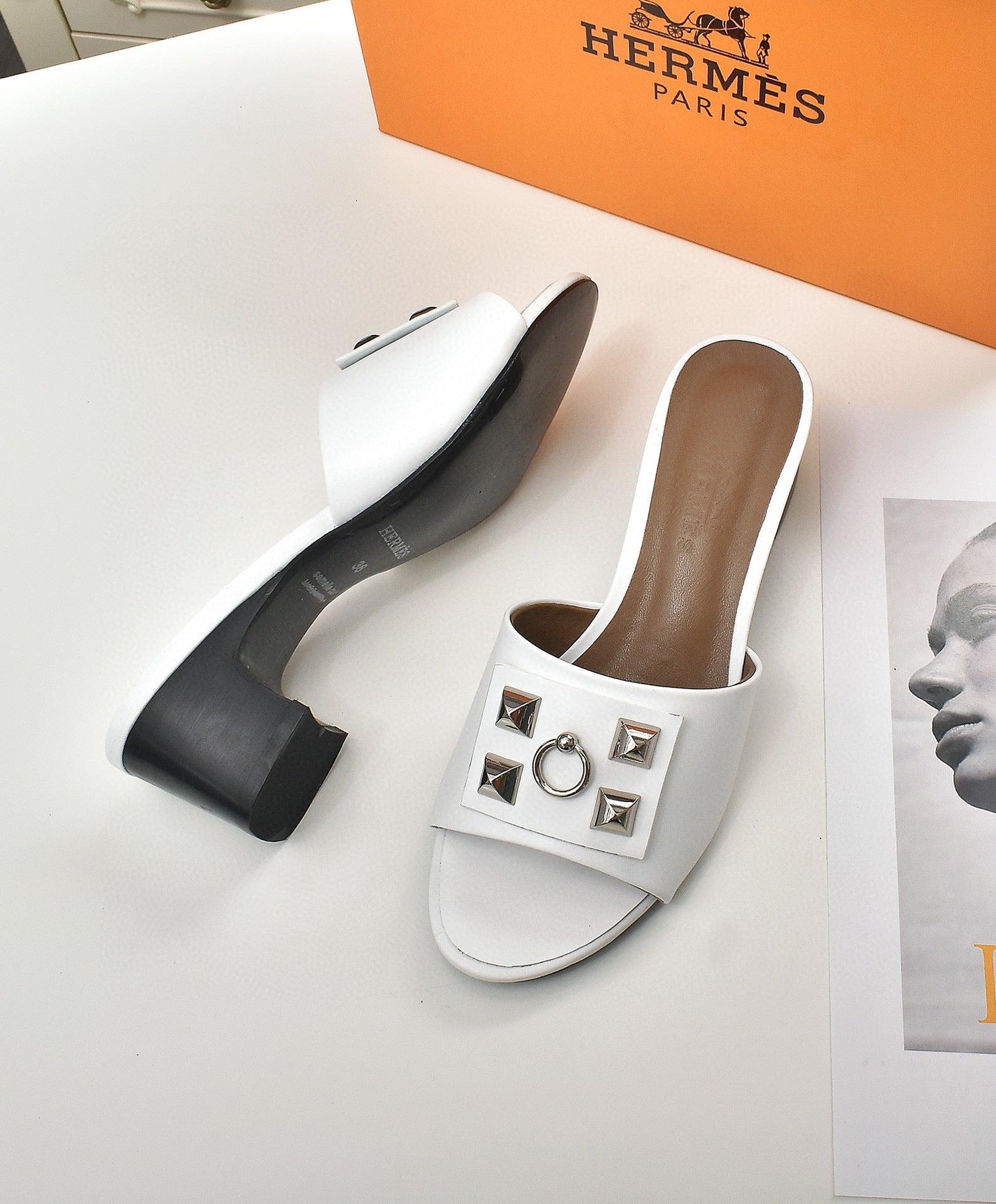 Hermes Women Shoes Designer Hermes Slippers Heel 60mm H70036