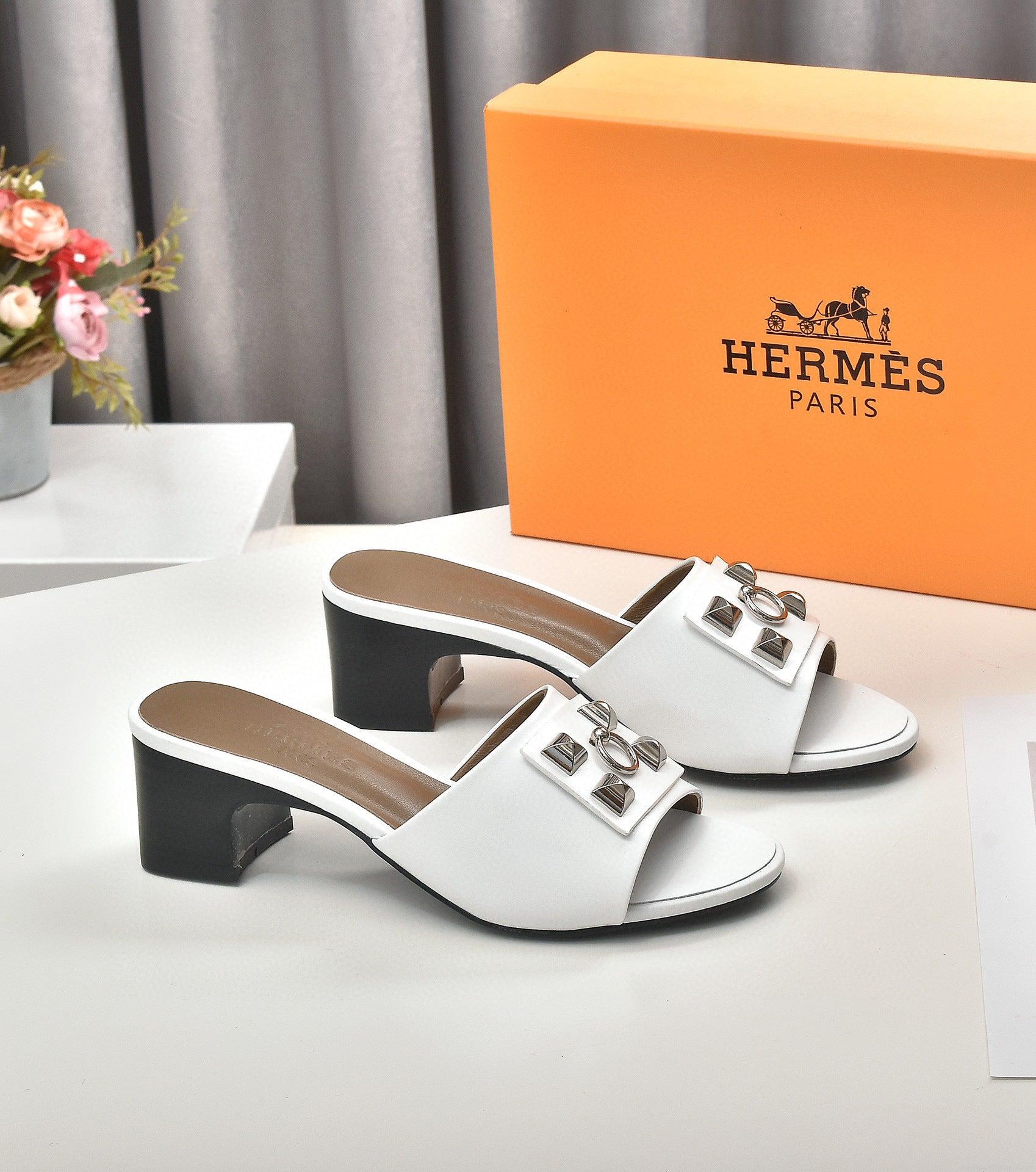 Hermes Women Shoes Designer Hermes Slippers Heel 60mm H70036