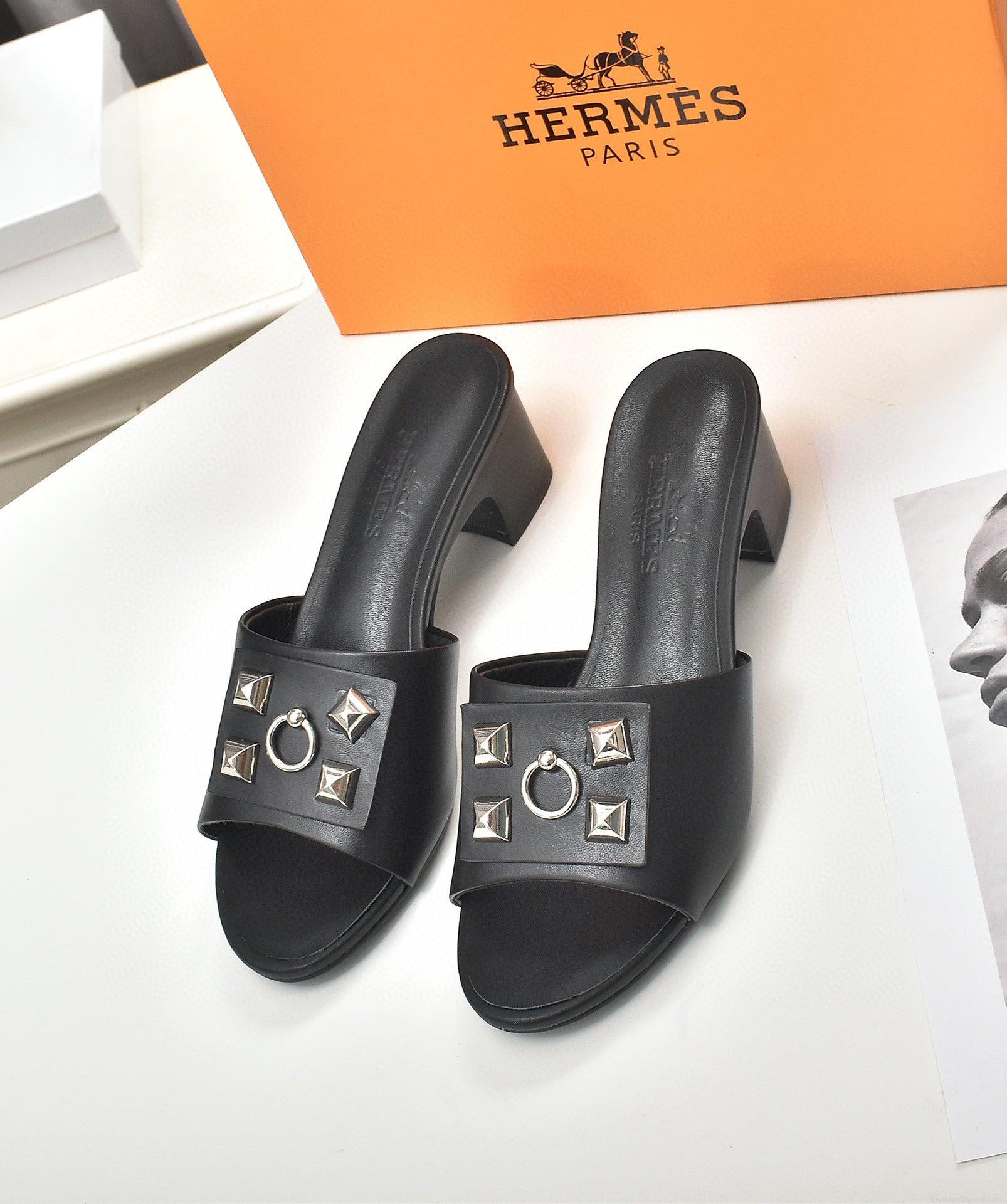 Hermes Women Shoes Designer Hermes Slippers Heel 60mm H70037