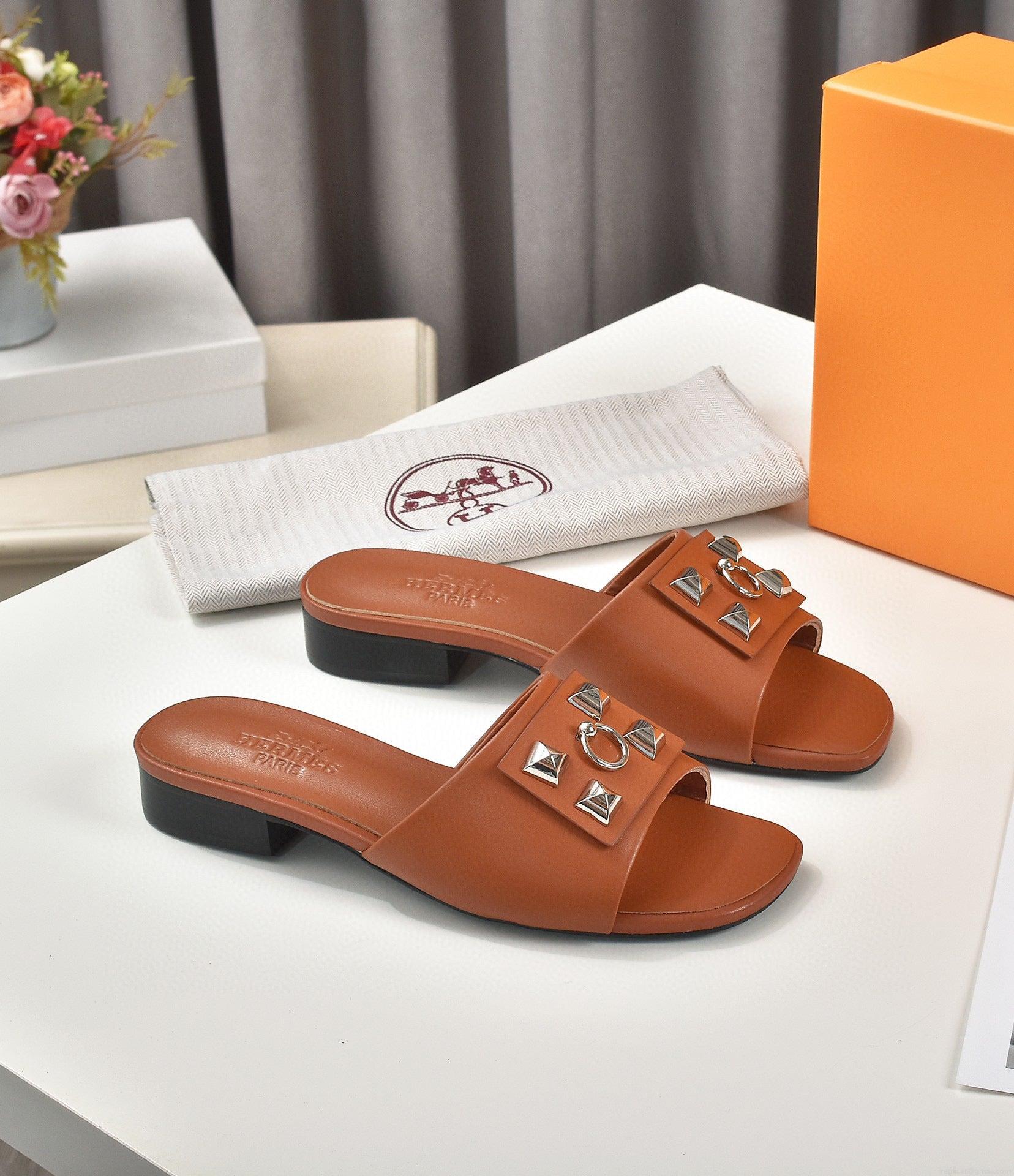 Hermes Women Shoes Designer Hermes Slippers Heel 60mm H80031