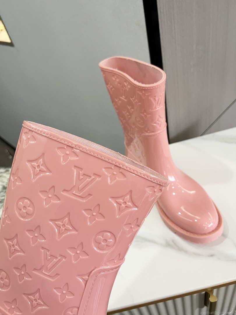 Louis Vuitton Women’s Shoes 1A3CUK Drops flat half Rain Boots L608813 Pink