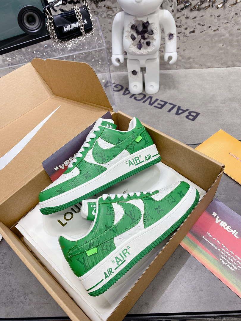 Louis Vuitton Nike Air Force 1 Low By Virgil Abloh White Green 1AC58D Women Men’s M601034