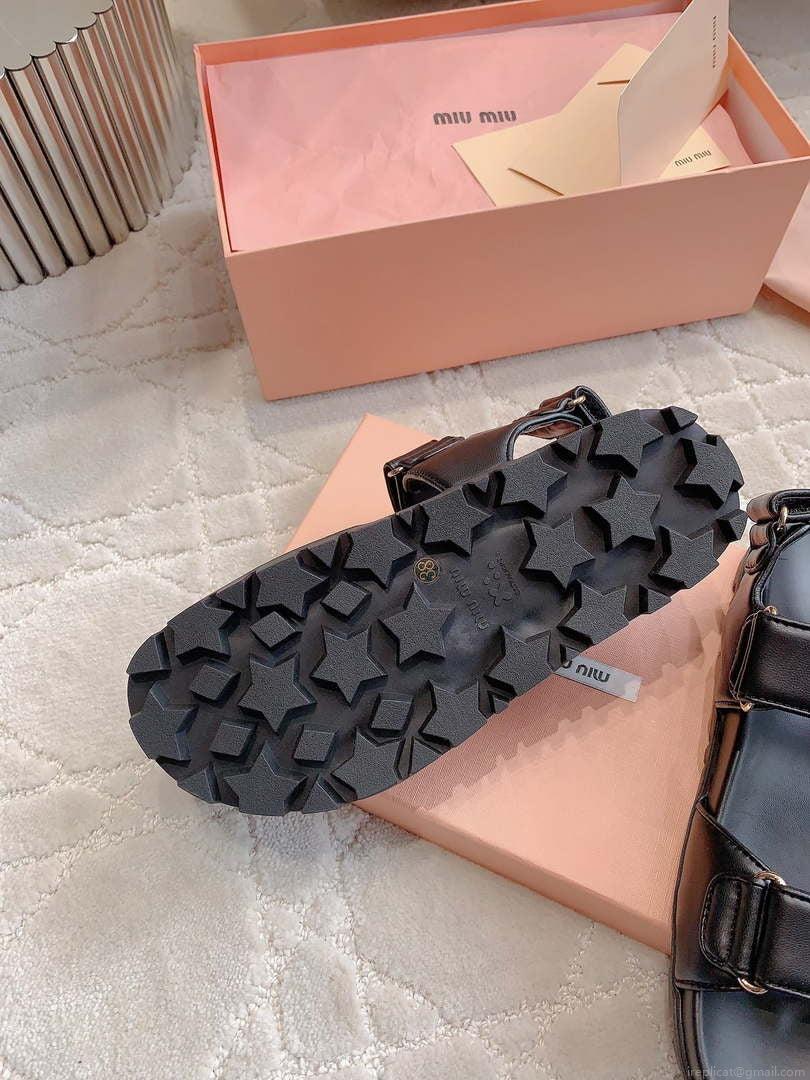 MiuMiu 5X135E Women’s Sporty matelassé nappa leather sandals Miu80012