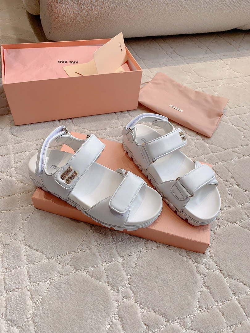MiuMiu 5X135E Women’s Sporty matelassé nappa leather sandals Miu80013