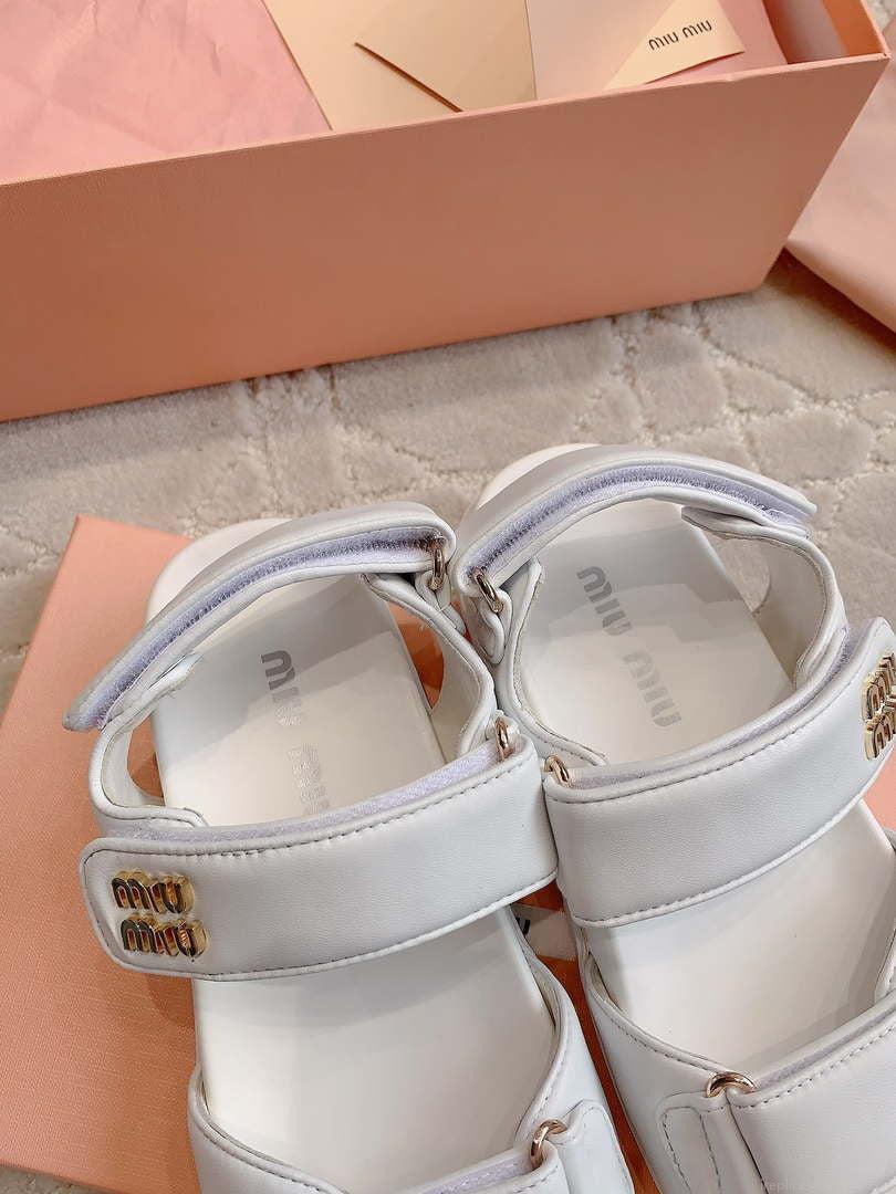 MiuMiu 5X135E Women’s Sporty matelassé nappa leather sandals Miu80013