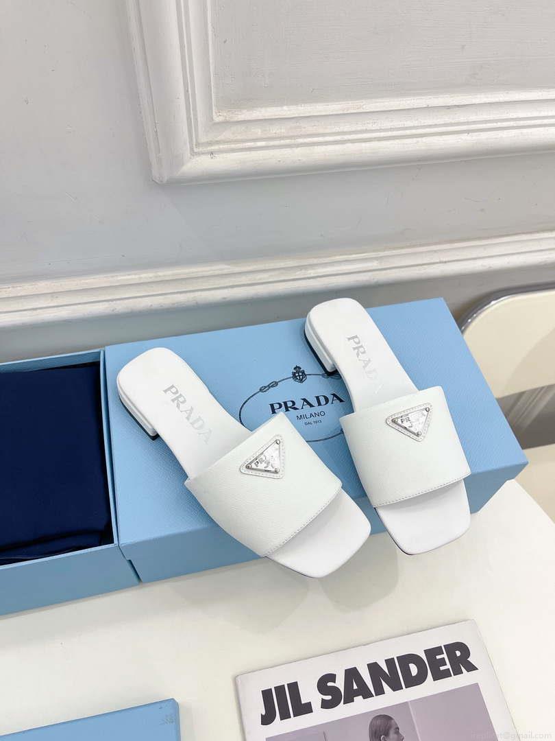 Prada Embossed leather slides leather P91264