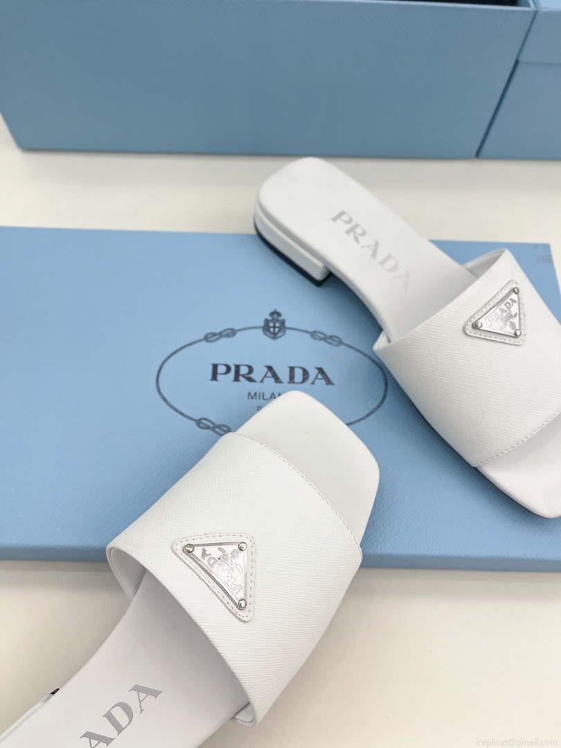 Prada Embossed leather slides leather P91264