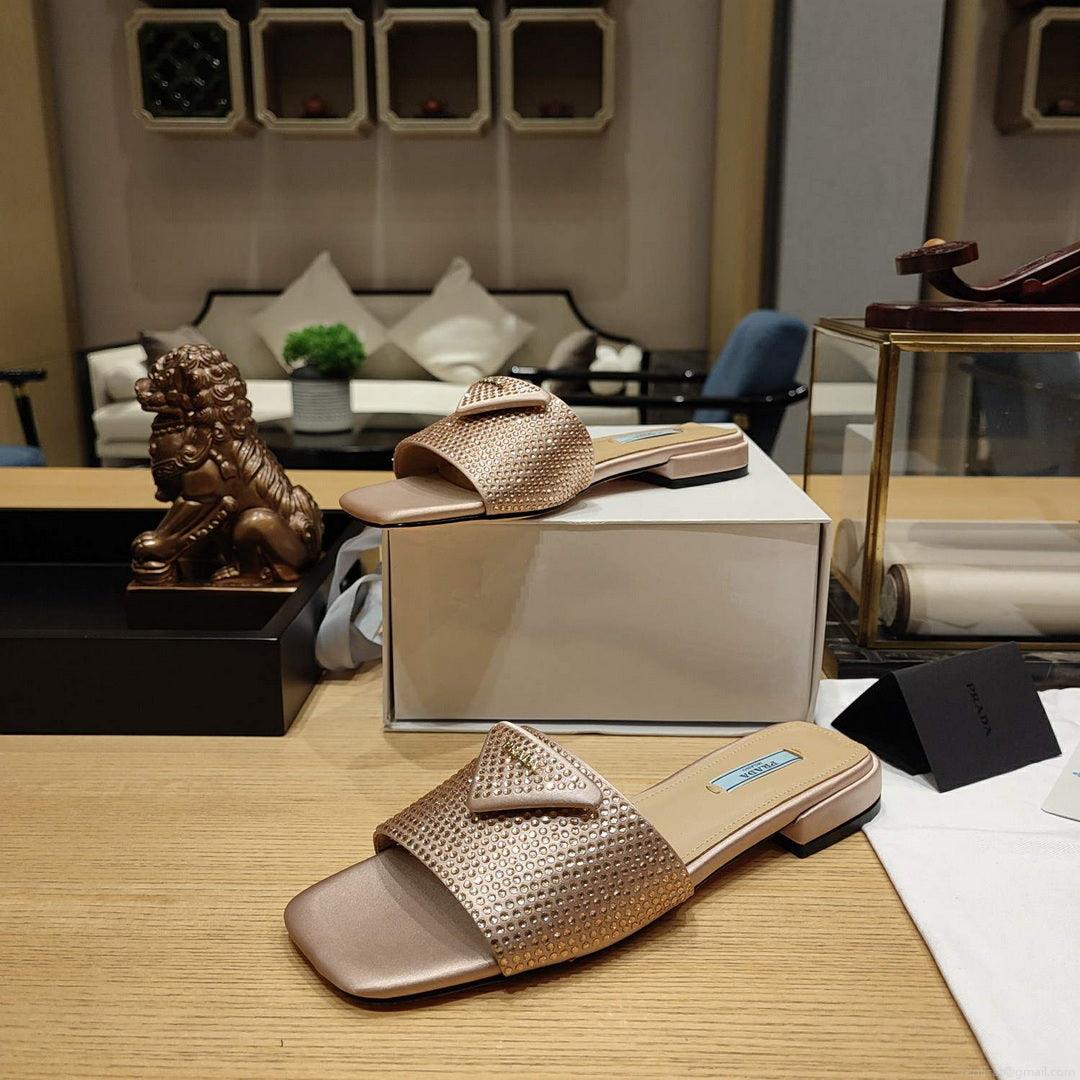 Prada 1XX608 Satin slides with crystals P78535