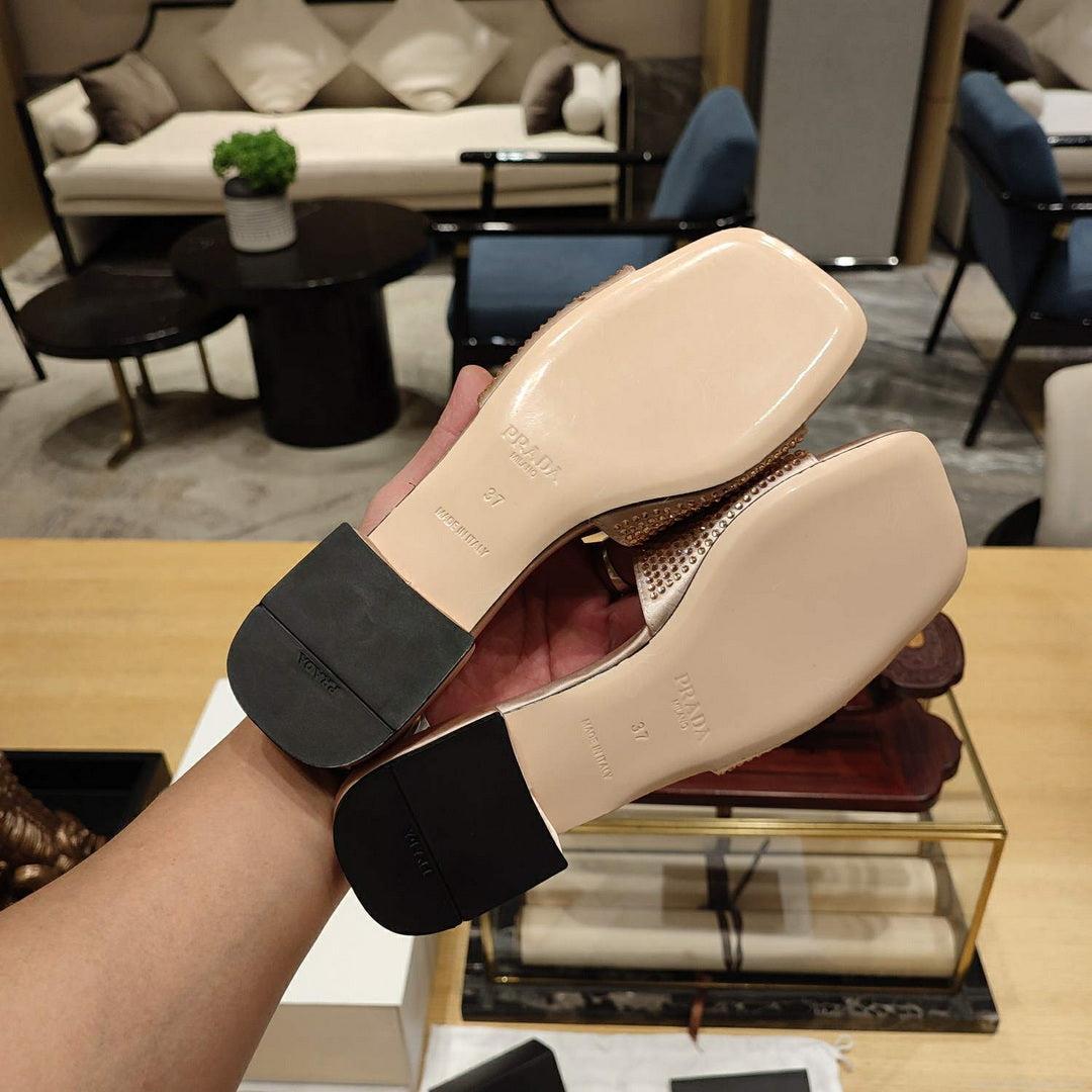 Prada 1XX608 Satin slides with crystals P78535