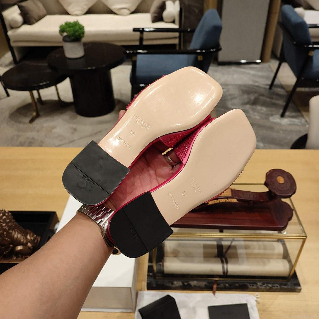 Prada 1XX608 Satin slides with crystals P78536