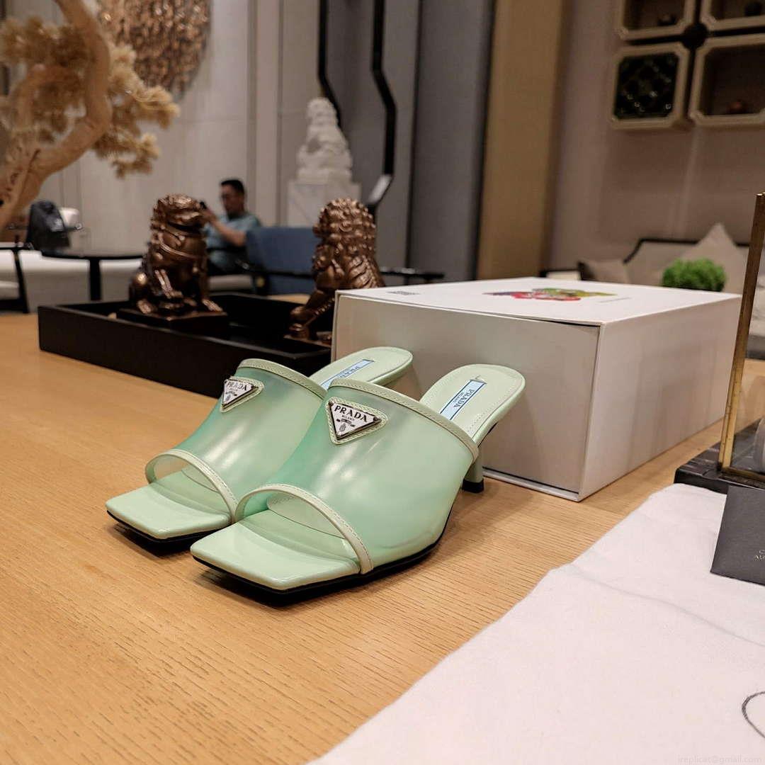 Prada 1XX644 Plexiglas and patent leather sandals P78605