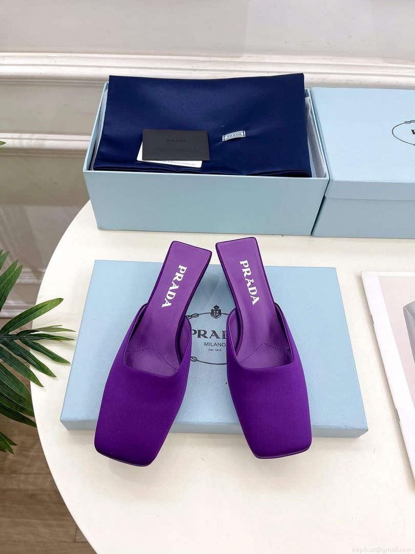 Prada 1I479N Women’s Satin Mules Fashion Shoes P67322
