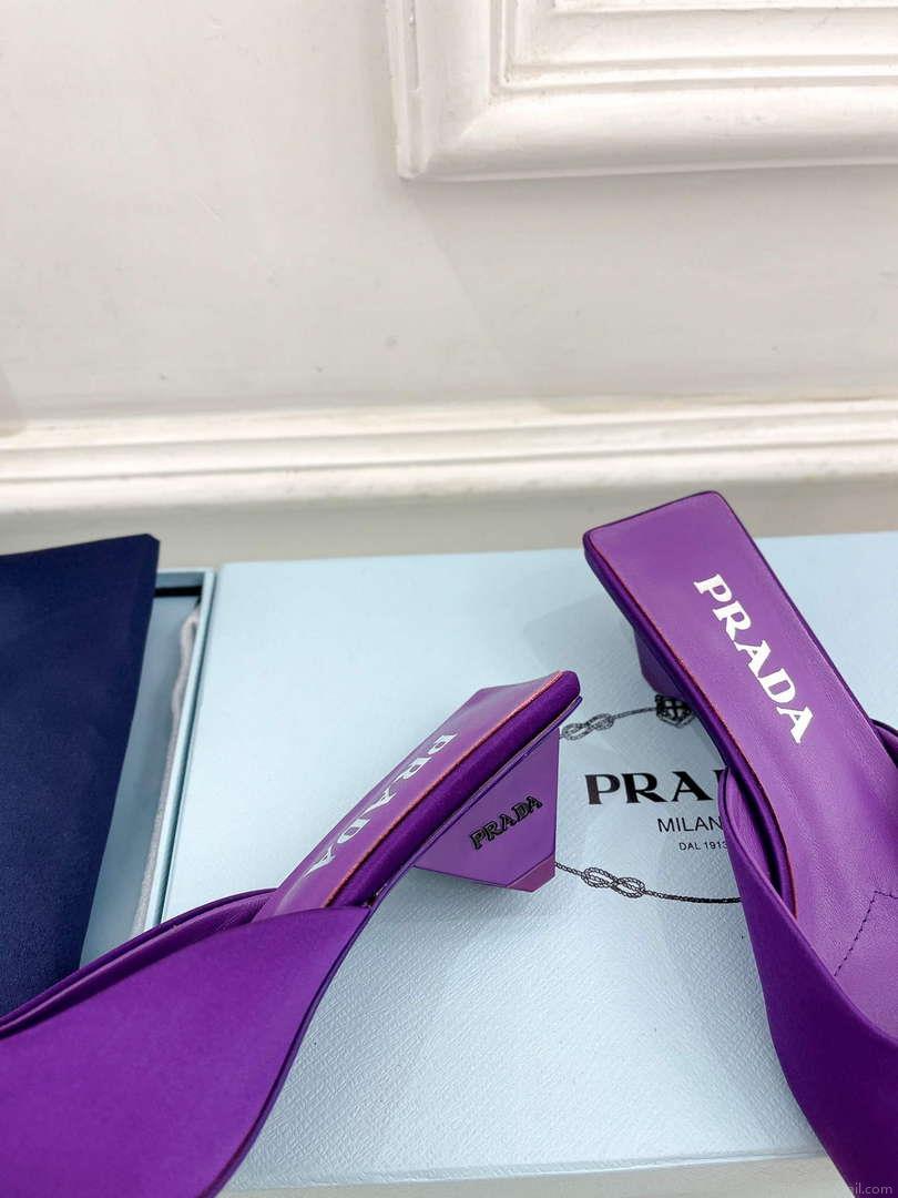 Prada 1I479N Women’s Satin Mules Fashion Shoes P67322