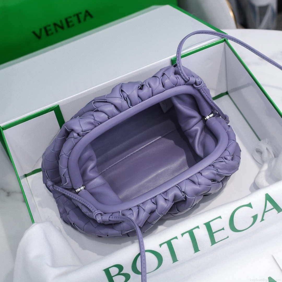 BV 585852 Bottega Veneta Mini Pouch Mini intrecciato leather clutch with strap Purple