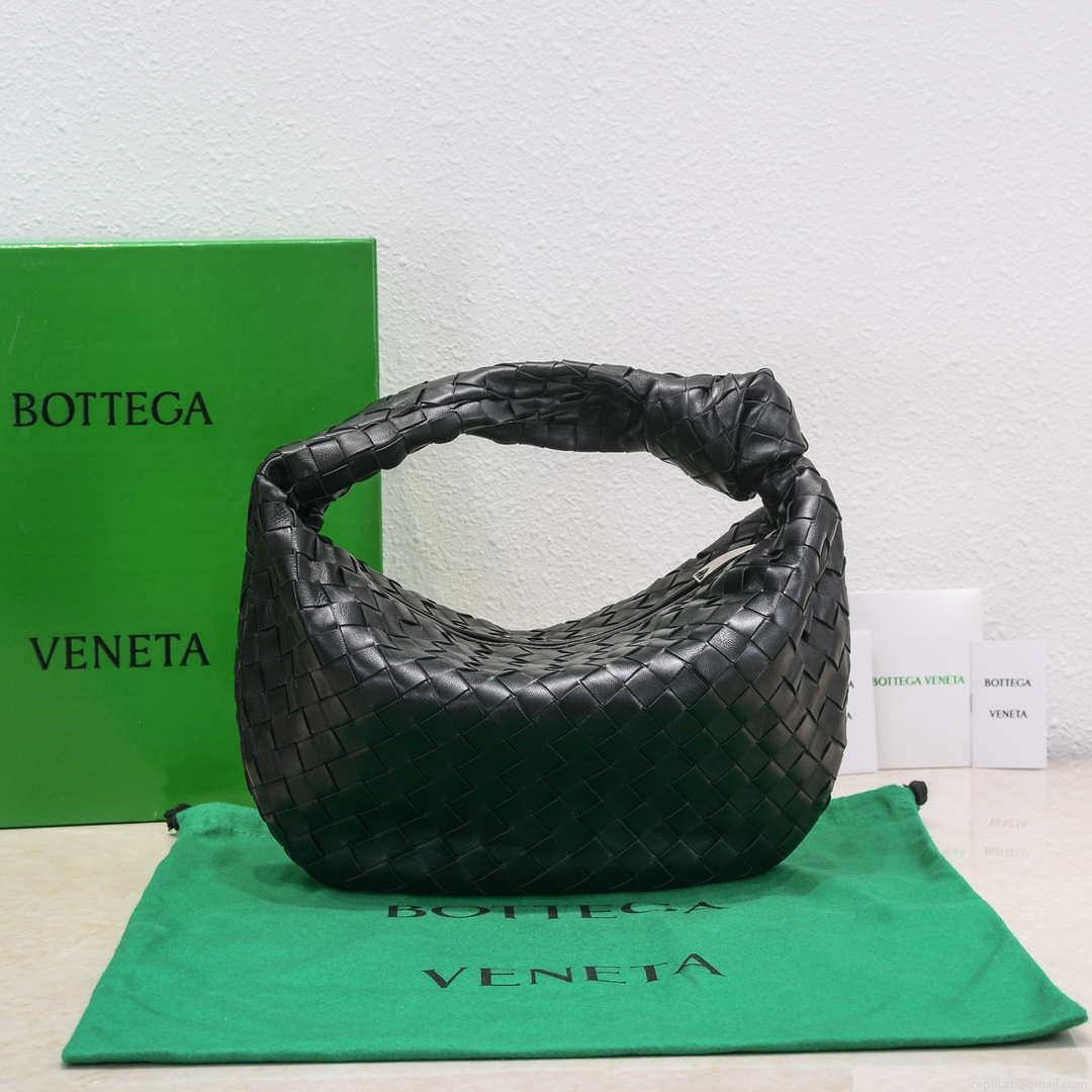 Bottega Veneta BV 690225 Teen Jodie intrecciato leather shoulder bag Black