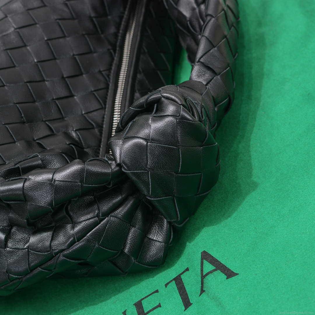 Bottega Veneta BV 690225 Teen Jodie intrecciato leather shoulder bag Black