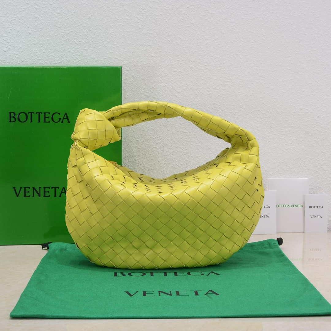 Bottega Veneta BV 690225 Teen Jodie intrecciato leather shoulder bag Lemon Yellow