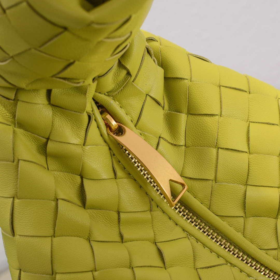 Bottega Veneta BV 690225 Teen Jodie intrecciato leather shoulder bag Lemon Yellow