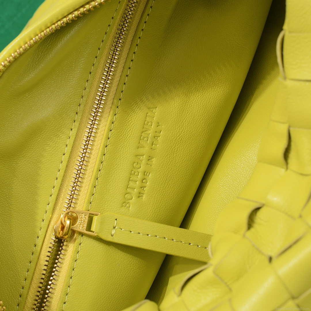 Bottega Veneta BV 690225 Teen Jodie intrecciato leather shoulder bag Lemon Yellow