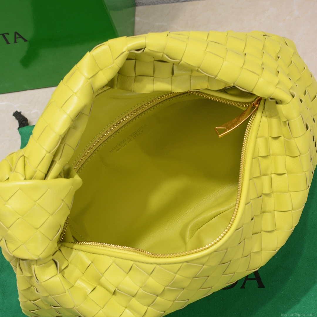 Bottega Veneta BV 690225 Teen Jodie intrecciato leather shoulder bag Lemon Yellow