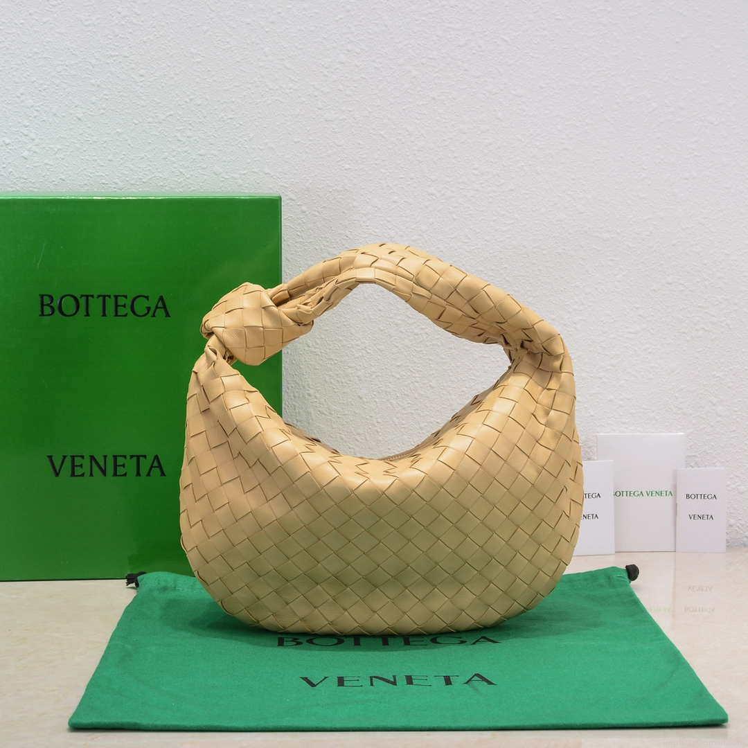 Bottega Veneta BV 690225 Teen Jodie intrecciato leather shoulder bag Apricot