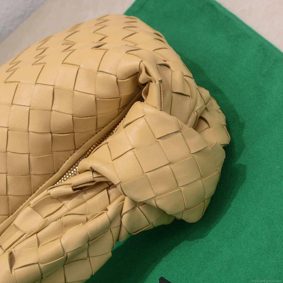 Bottega Veneta BV 690225 Teen Jodie intrecciato leather shoulder bag Apricot