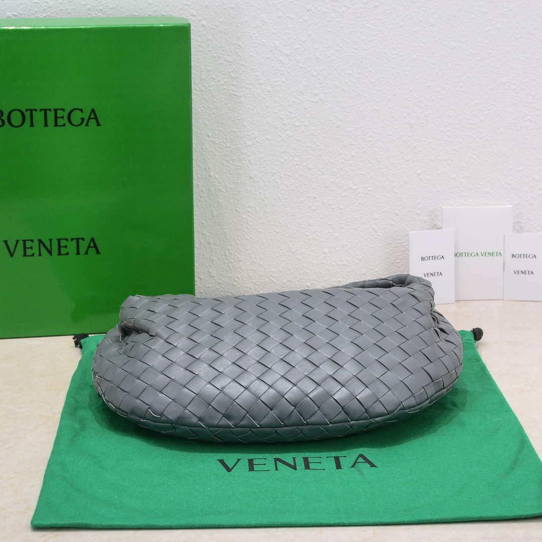 Bottega Veneta BV 690225 Teen Jodie intrecciato leather shoulder bag Dark Gray