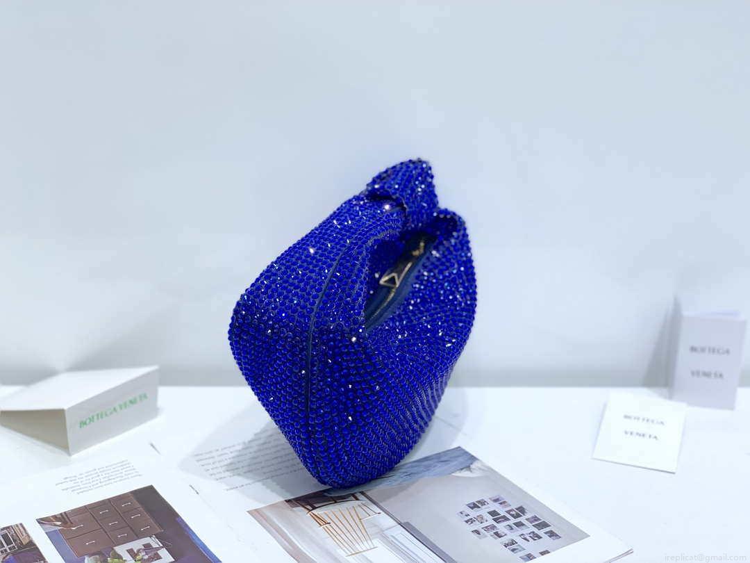 Bottega Veneta BV 651876 mini Jodie Rhinestones Blue