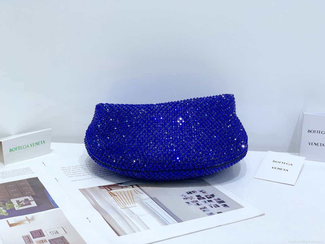 Bottega Veneta BV 651876 mini Jodie Rhinestones Blue