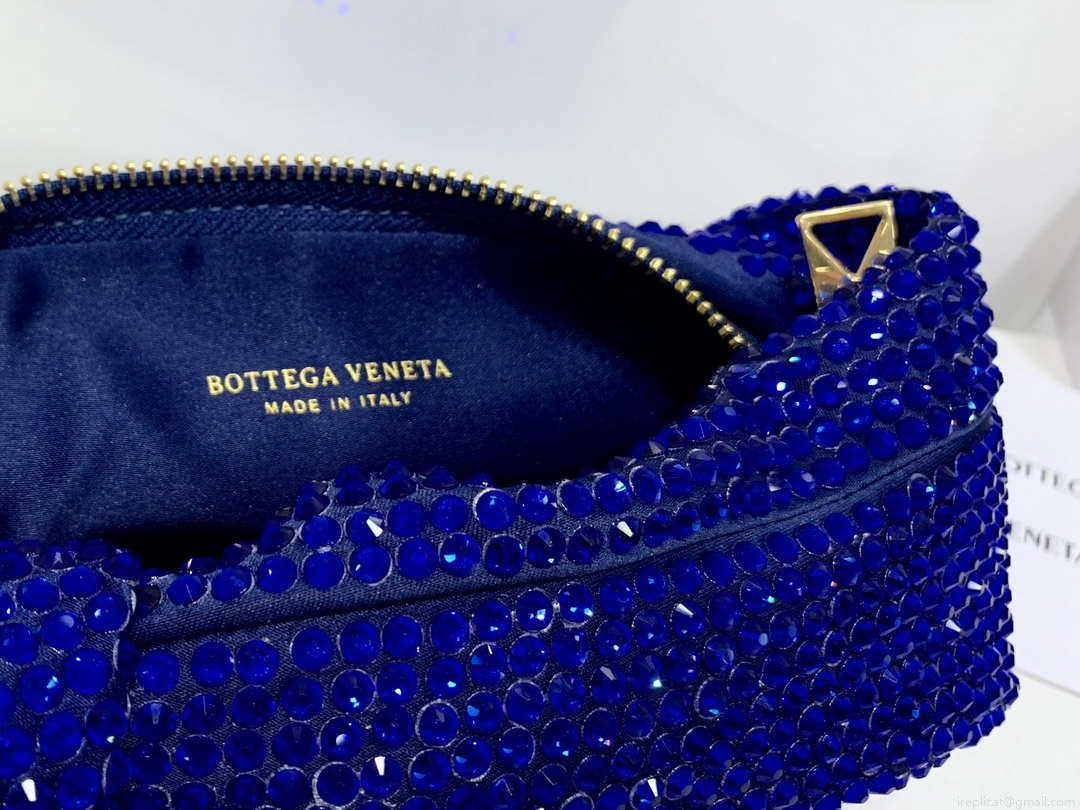 Bottega Veneta BV 651876 mini Jodie Rhinestones Blue