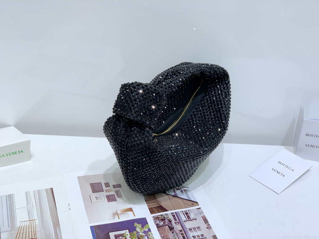 Bottega Veneta BV 651876 mini Jodie Rhinestones Black