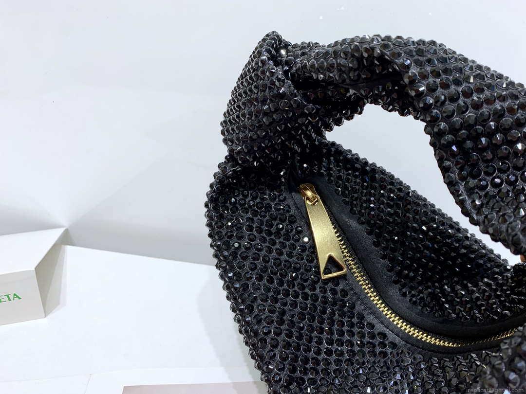 Bottega Veneta BV 651876 mini Jodie Rhinestones Black