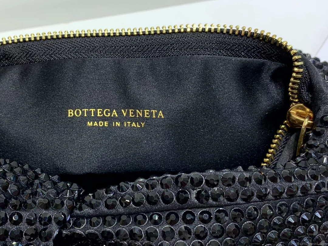 Bottega Veneta BV 651876 mini Jodie Rhinestones Black