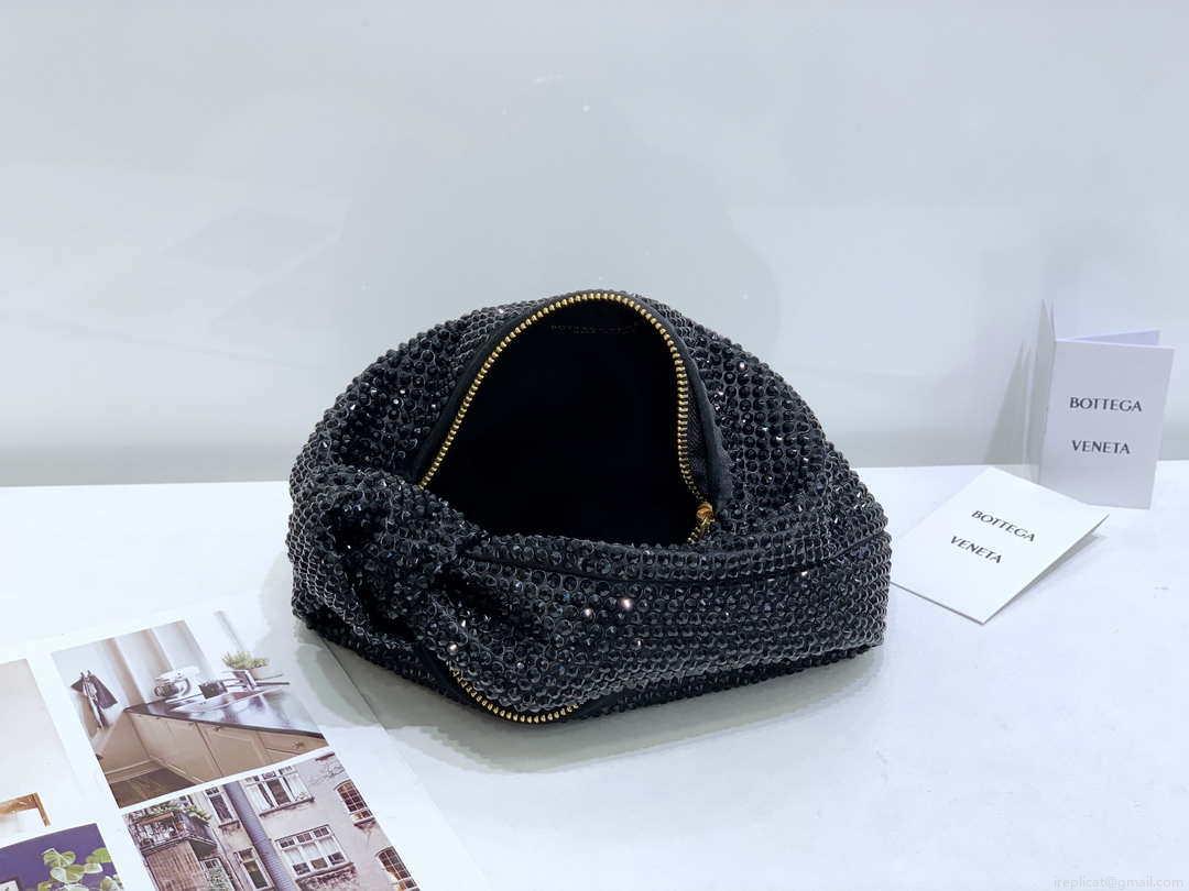 Bottega Veneta BV 651876 mini Jodie Rhinestones Black