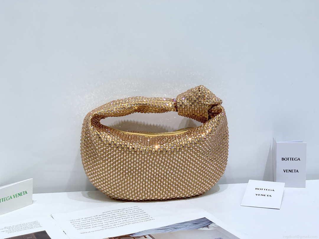 Bottega Veneta BV 651876 mini Jodie Rhinestones Apricot